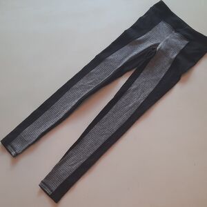 Ivivva by Lululemon Black Gray Colorblock Athletic Activewear Leggings 6